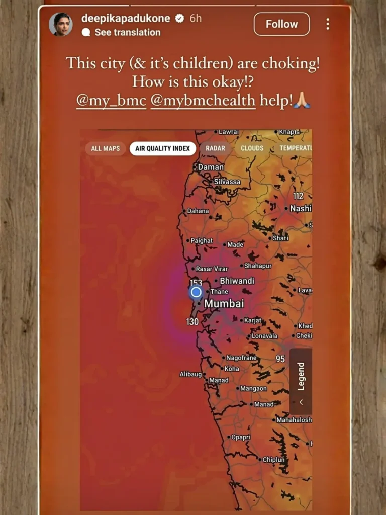 Deepika Padukone Mumbai AQI BMC Pollution