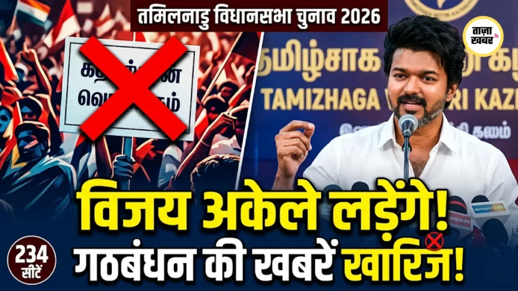 Vijay TVK Tamil Nadu election 2026 solo contest no NDA